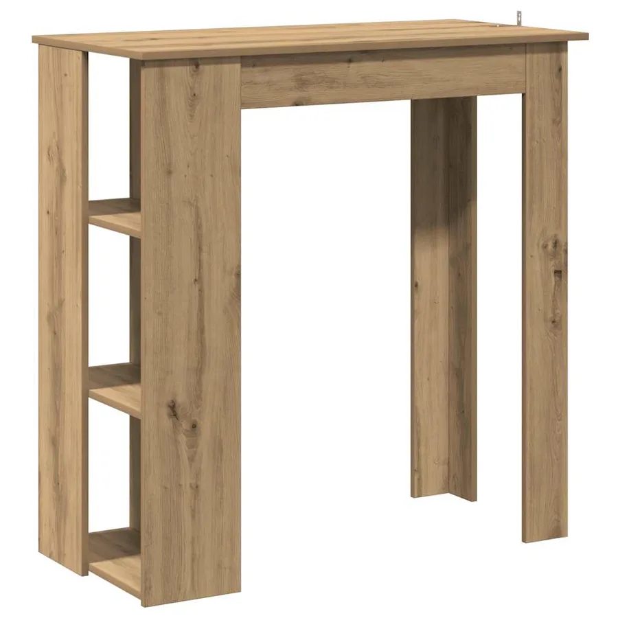Table de bar avec étagère chêne artisanal bois d'ingénierie - 2