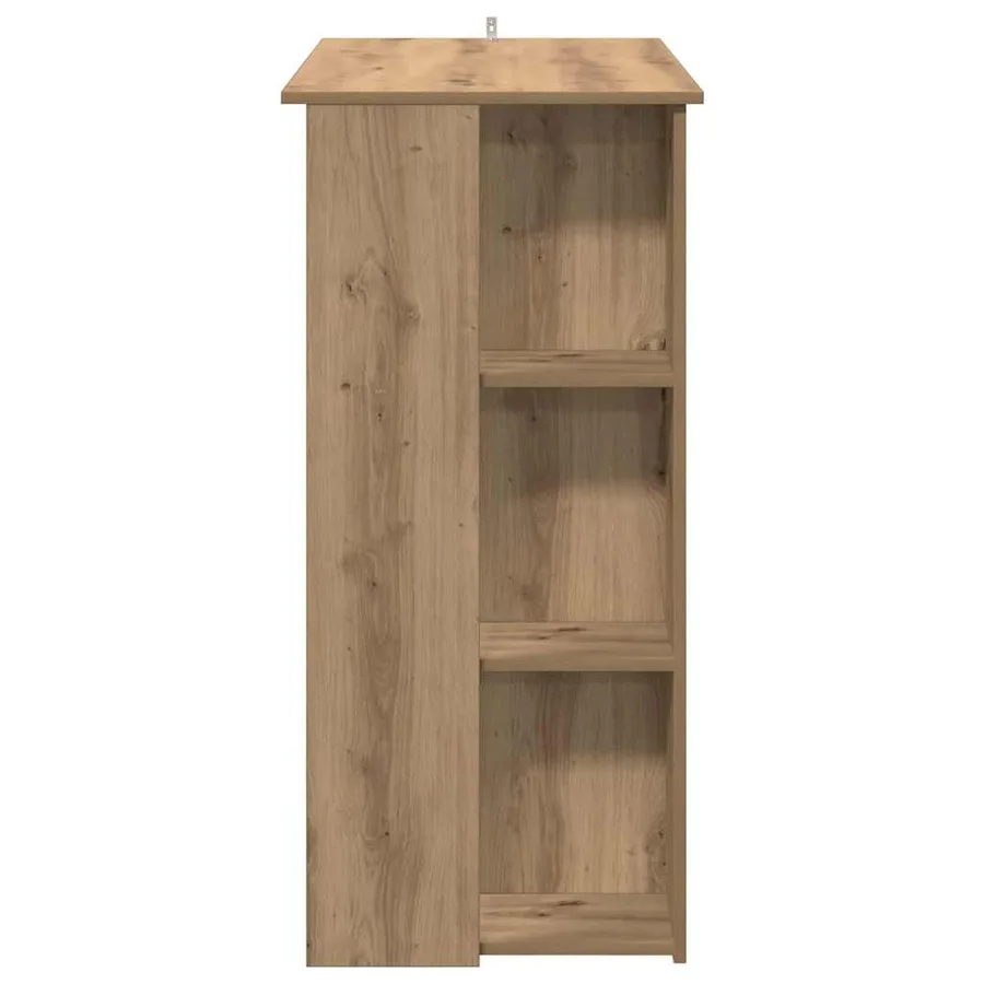 Table de bar avec étagère chêne artisanal bois d'ingénierie - 5