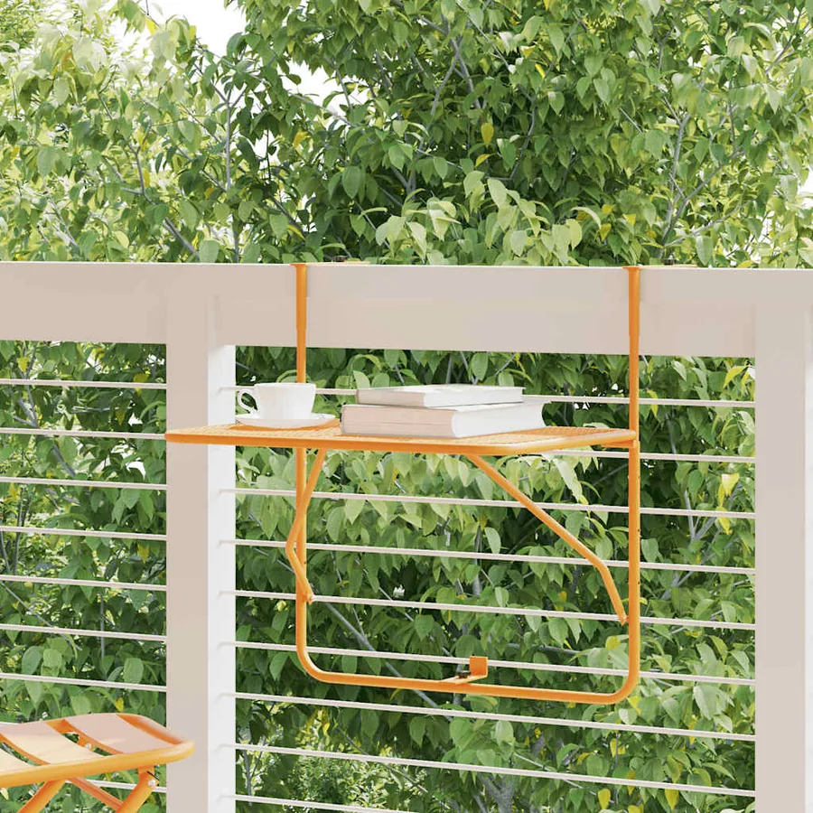 Table de balcon Jaune 60x40 cm Acier
