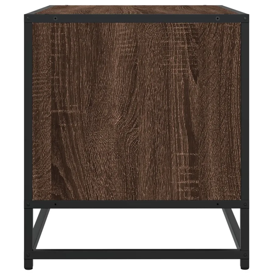 Meuble TV chêne marron 91x40x46 cm bois d'ingénierie et métal - 6