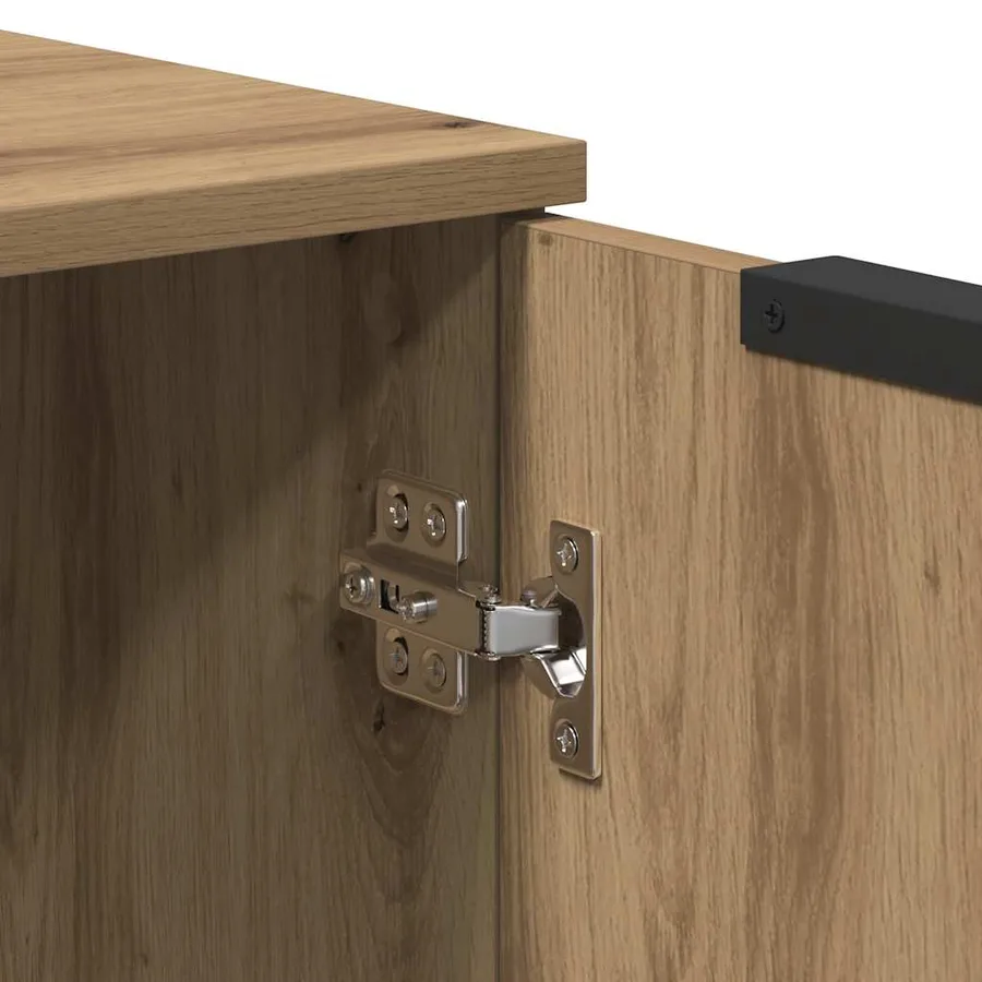 Buffet chêne artisanal 60x30x70 cm bois d'ingénierie - 8