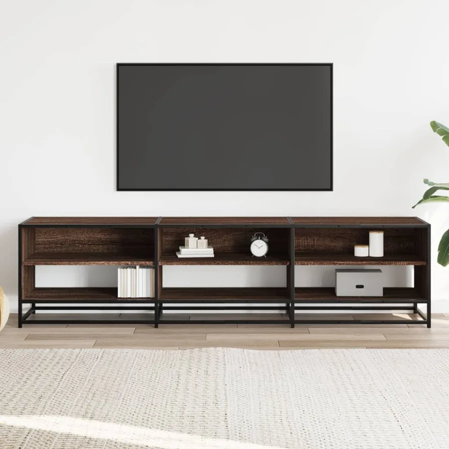 Meuble TV chêne marron 180x40x46 cm bois d'ingénierie - 3