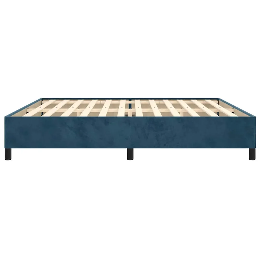 Cadre de lit sans matelas bleu foncé 200x200 cm velours - 6