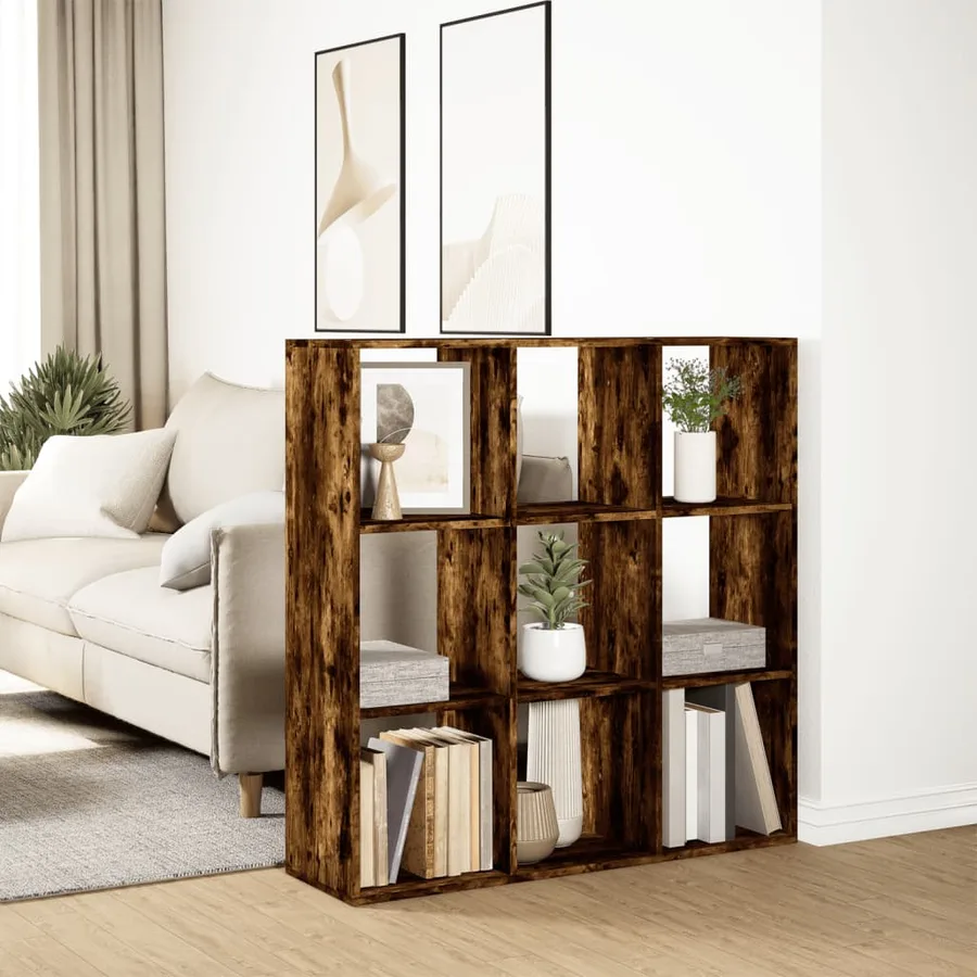 Étagère séparatrice de pièce chêne fumé 102x29x103,5 cm - 4