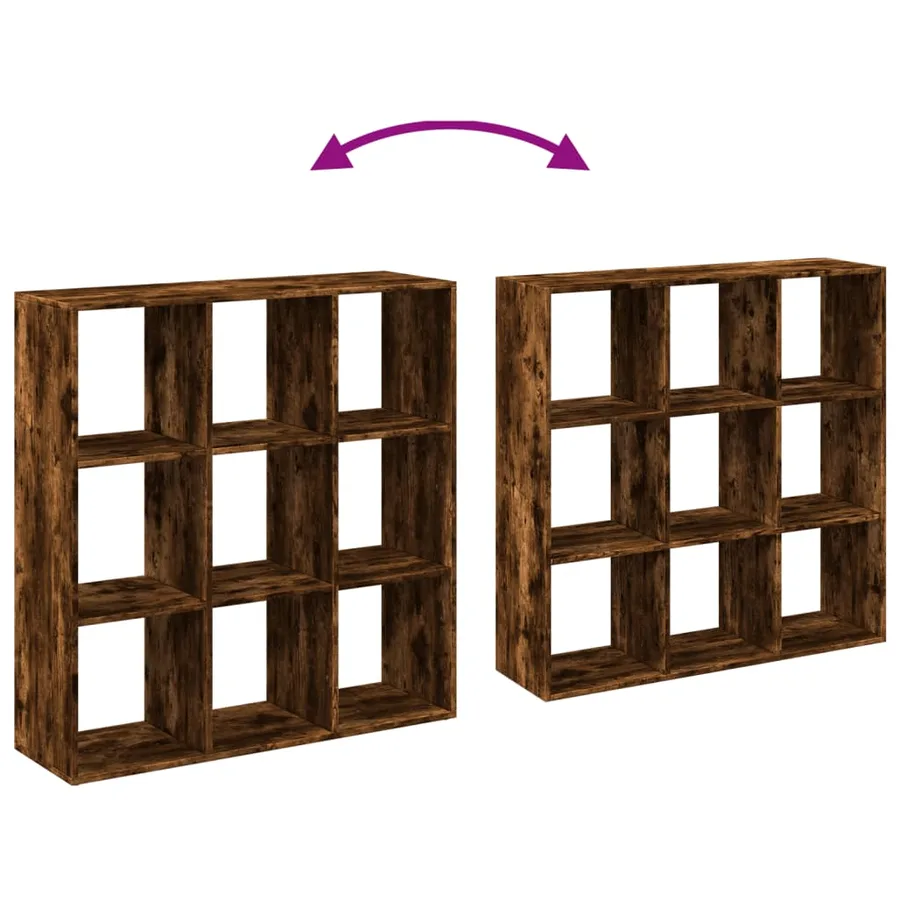 Étagère séparatrice de pièce chêne fumé 102x29x103,5 cm - 9
