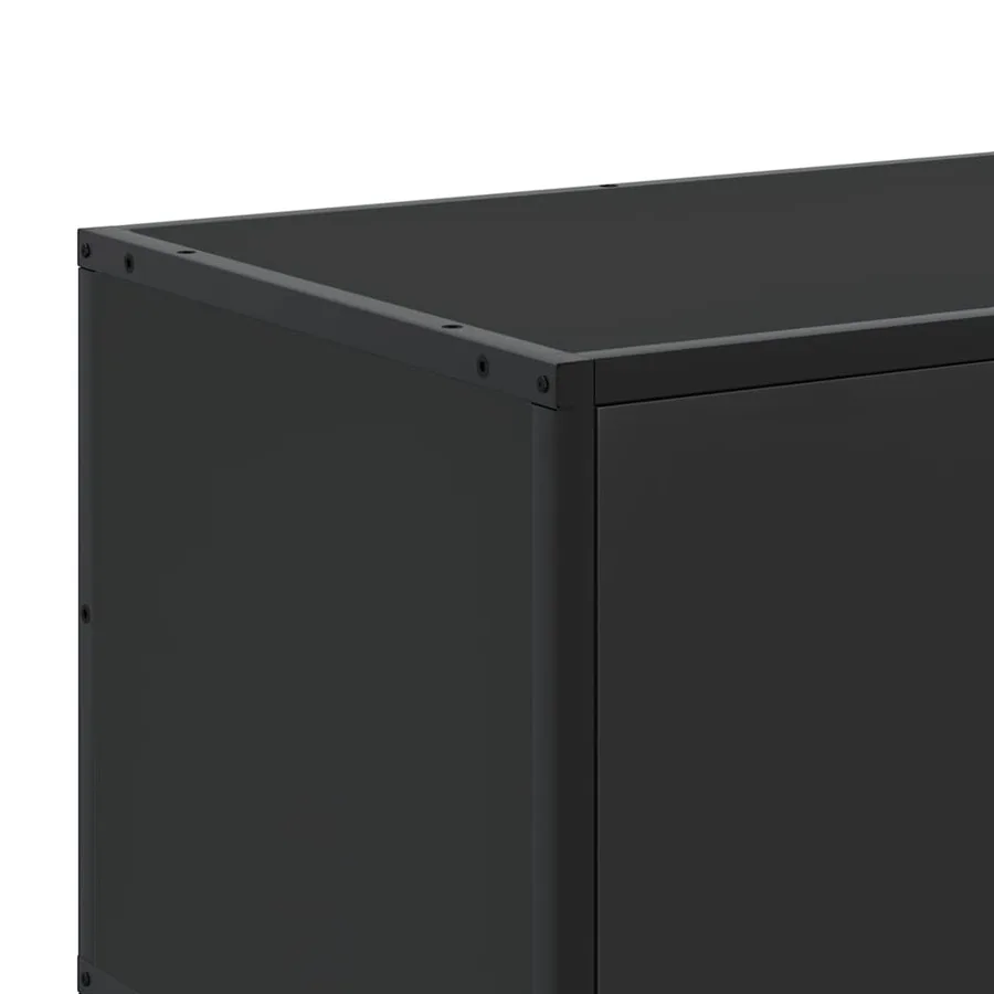 Meuble TV noir 100x35x41 cm bois d'ingénierie et métal - 8