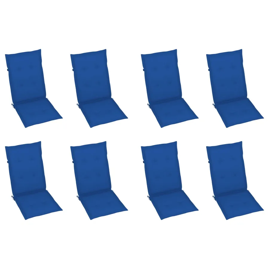 Chaises pliables de jardin avec coussins lot de 8 Bois d'acacia - 6
