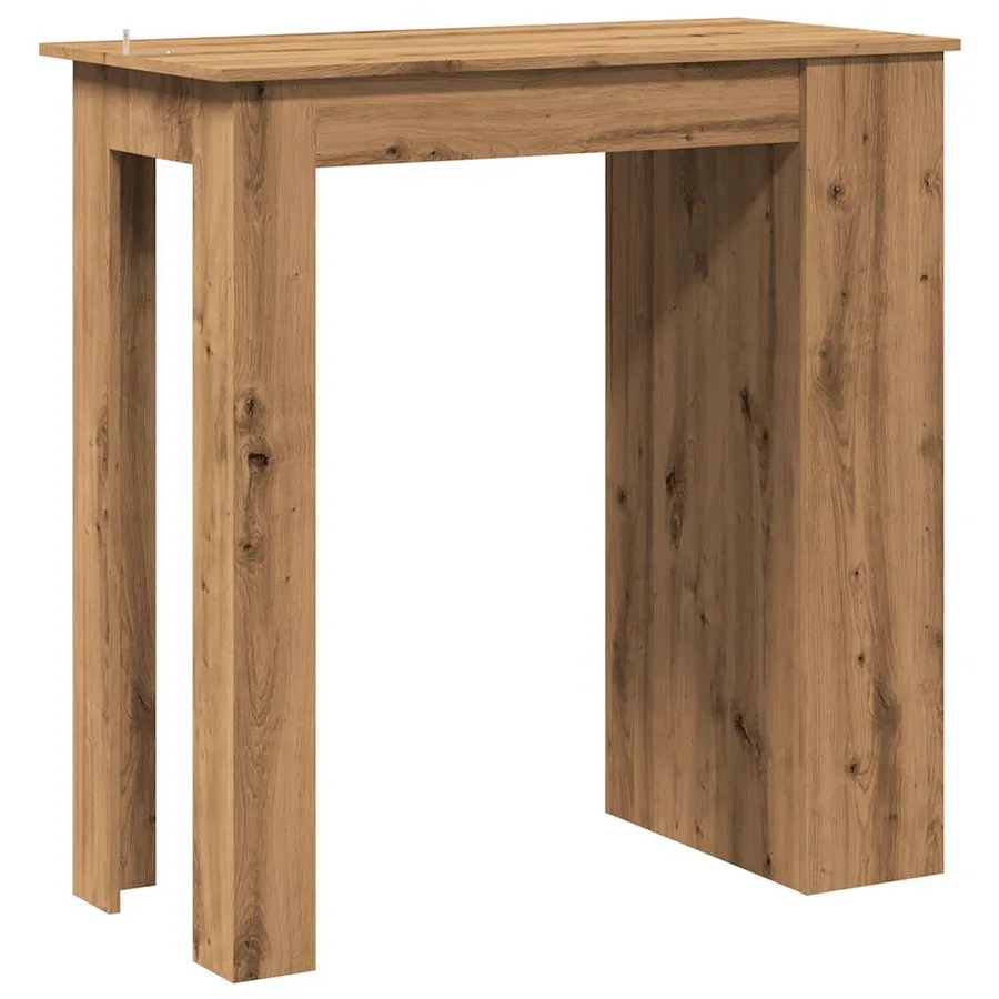 Table de bar avec étagère de rangement chêne artisanal - 6