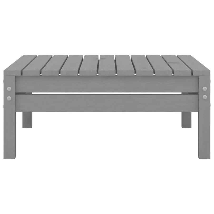 Salon de jardin 4 pcs Gris Bois de pin massif - 9