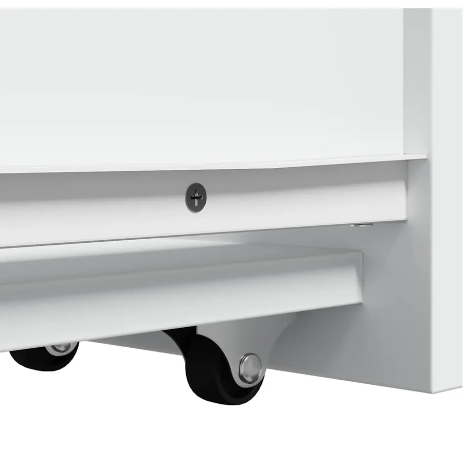Armoire de salle de bain étroite avec roulettes blanc - 8