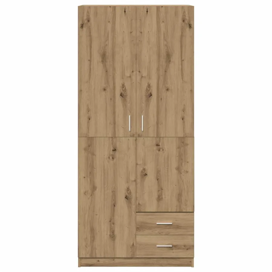 Garde-robe chêne artisanal 80x52x180 cm bois d'ingénierie - 4