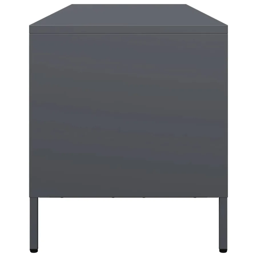 Meuble TV anthracite 135x39x43,5 cm acier laminé à froid - 6