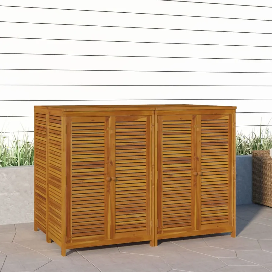 Boîte de rangement de jardin 140x87x104 cm bois massif d'acacia - 4