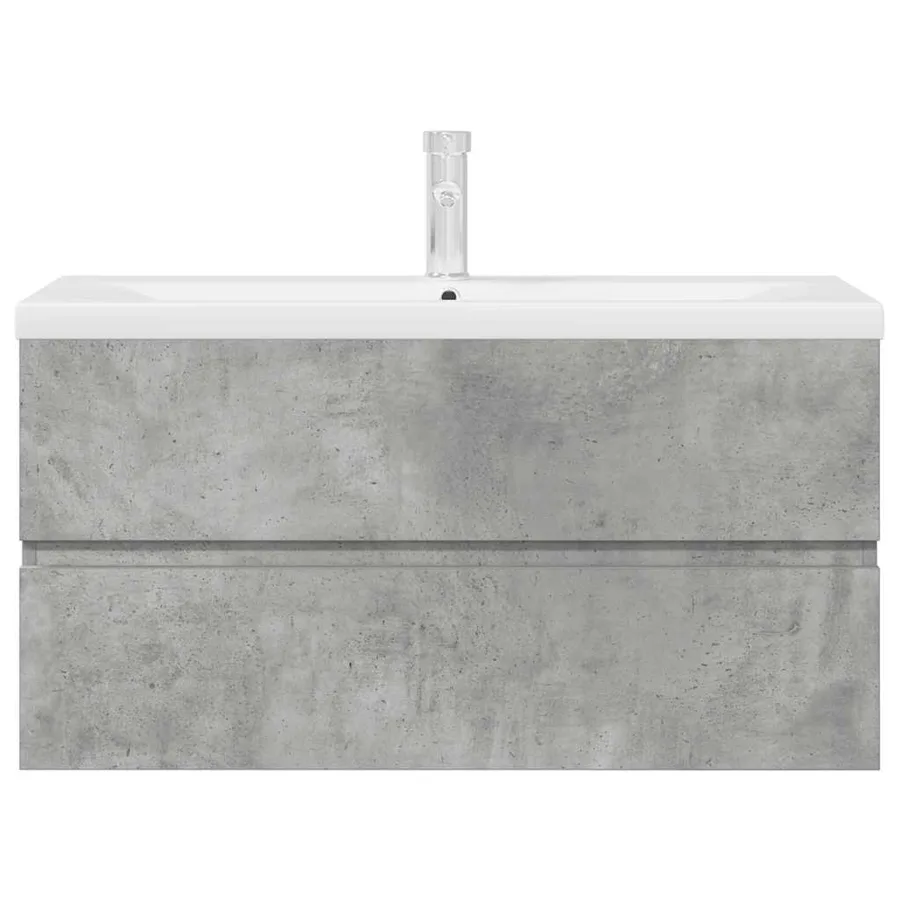 Ensemble de meubles de salle de bain 2 pcs gris béton - 4