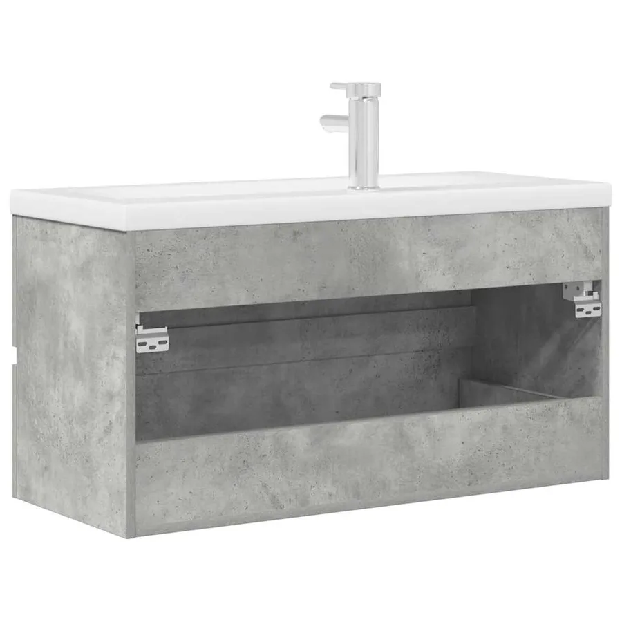 Ensemble de meubles de salle de bain 2 pcs gris béton - 8