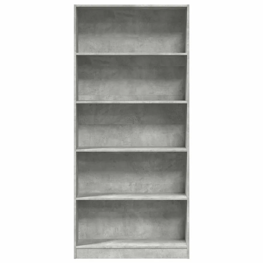 Bibliothèque gris béton 80x24x176 cm bois d'ingénierie - 4