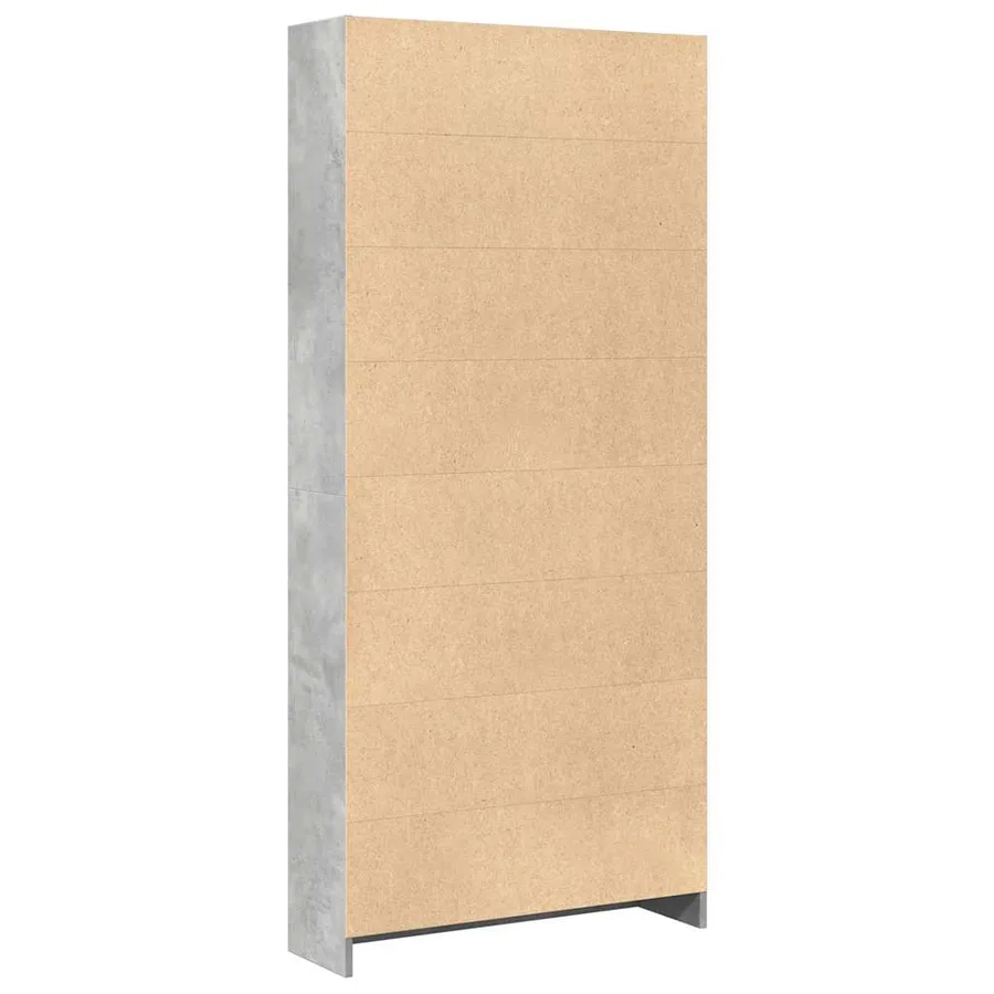 Bibliothèque gris béton 80x24x176 cm bois d'ingénierie - 5