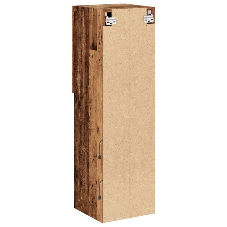 Meuble TV avec lumières LED vieux bois 30,5x30x102 cm - 9