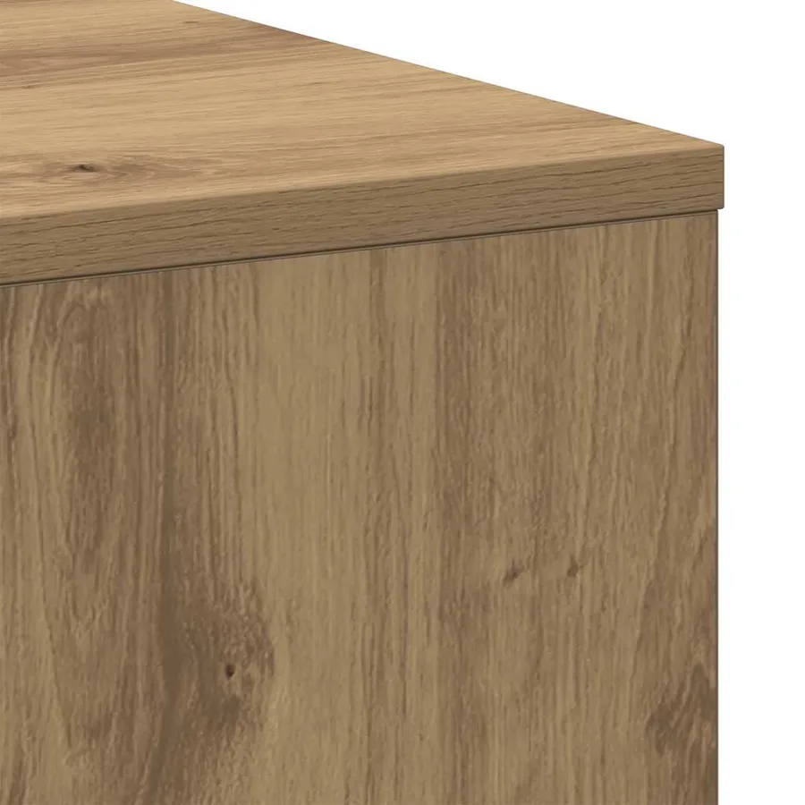 Armoire de salle de bain étroite avec roulettes chêne artisanal - 9