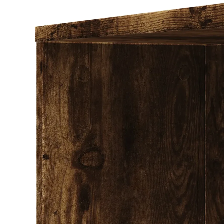 Armoire de salle de bain étroite avec roulettes chêne fumé - 9
