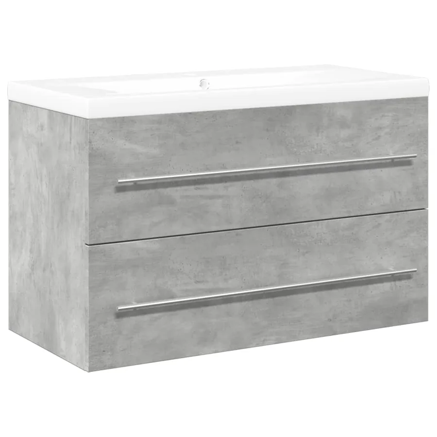 Ensemble de meubles de salle de bain 2 pcs gris béton - 2