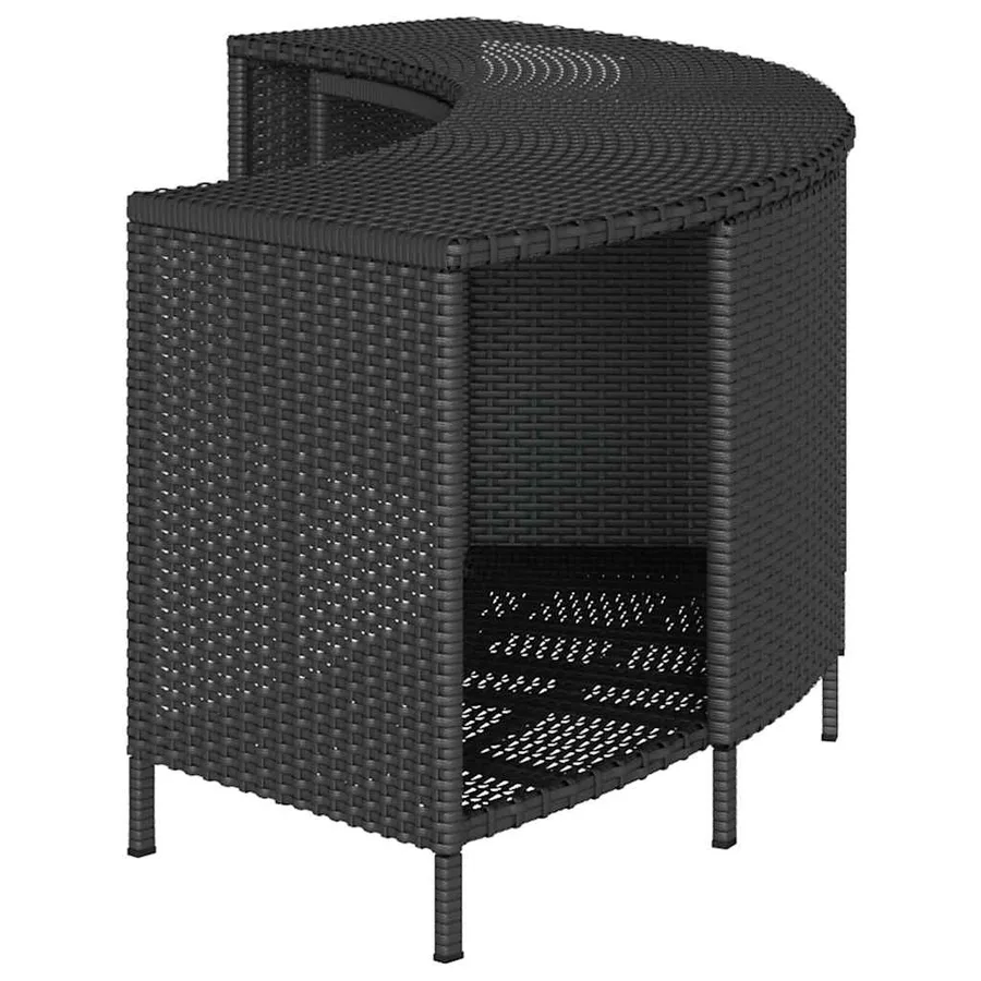 Étagères de rangement pour spa 2 pcs noir résine tressée - 5