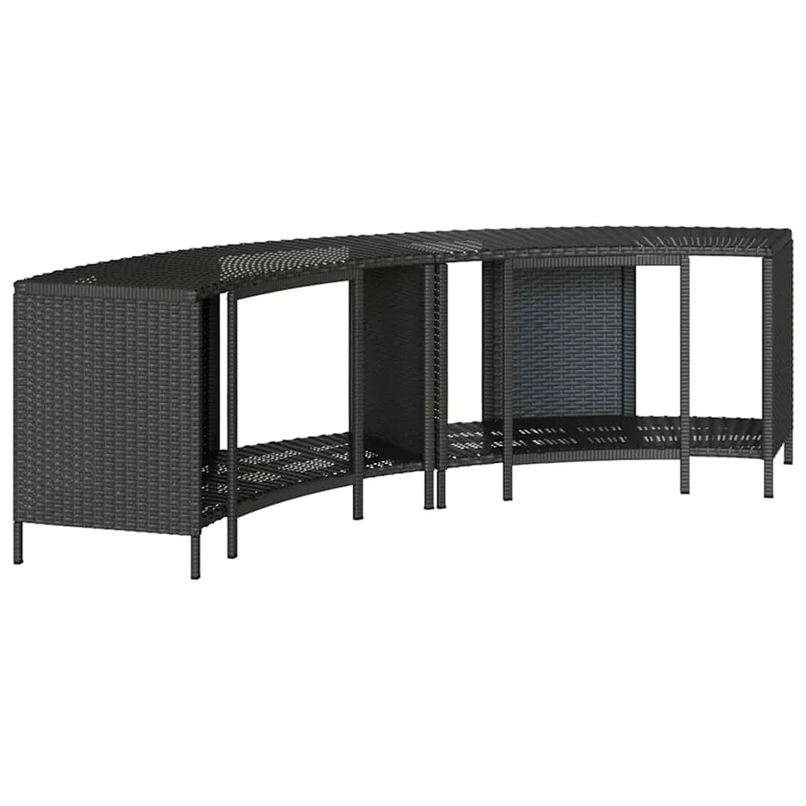 Étagères de rangement pour spa 2 pcs noir résine tressée - 6