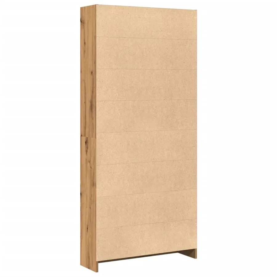 Bibliothèque chêne artisanal 80x24x176 cm bois d'ingénierie - 5