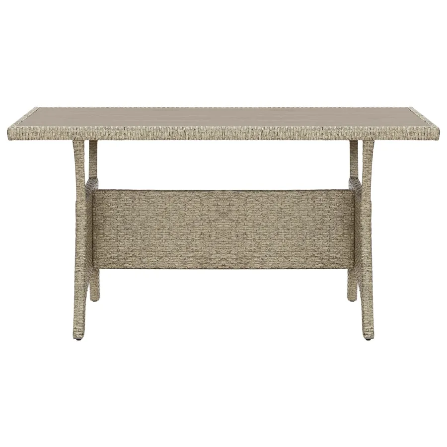 Table de jardin Gris 120x70x66 cm Résine tressée - 2