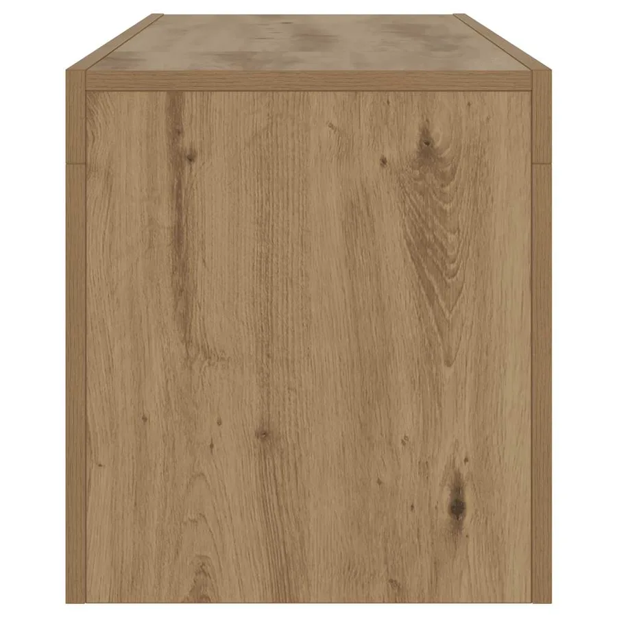 Meuble TV avec lumières LED chêne artisanal bois d'ingénierie - 8