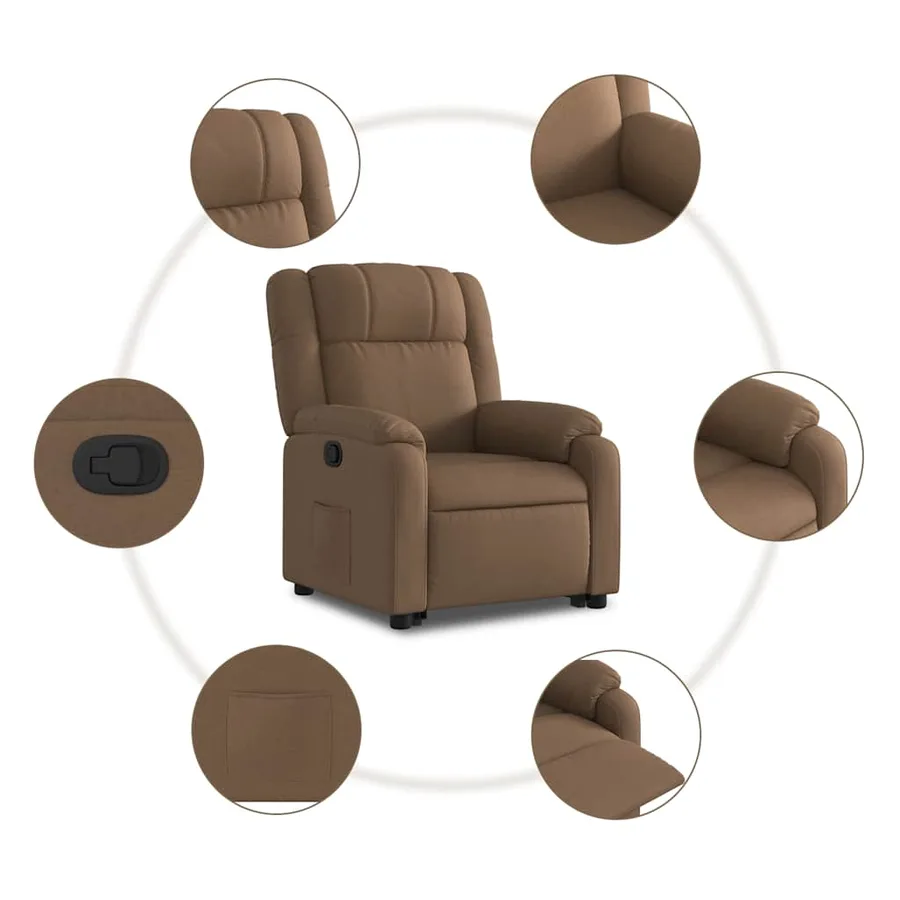 Fauteuil inclinable Marron Tissu - 11
