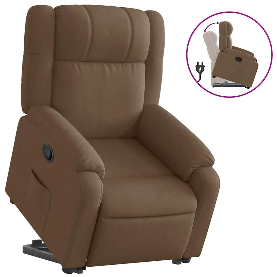 Fauteuil inclinable Marron Tissu - 2