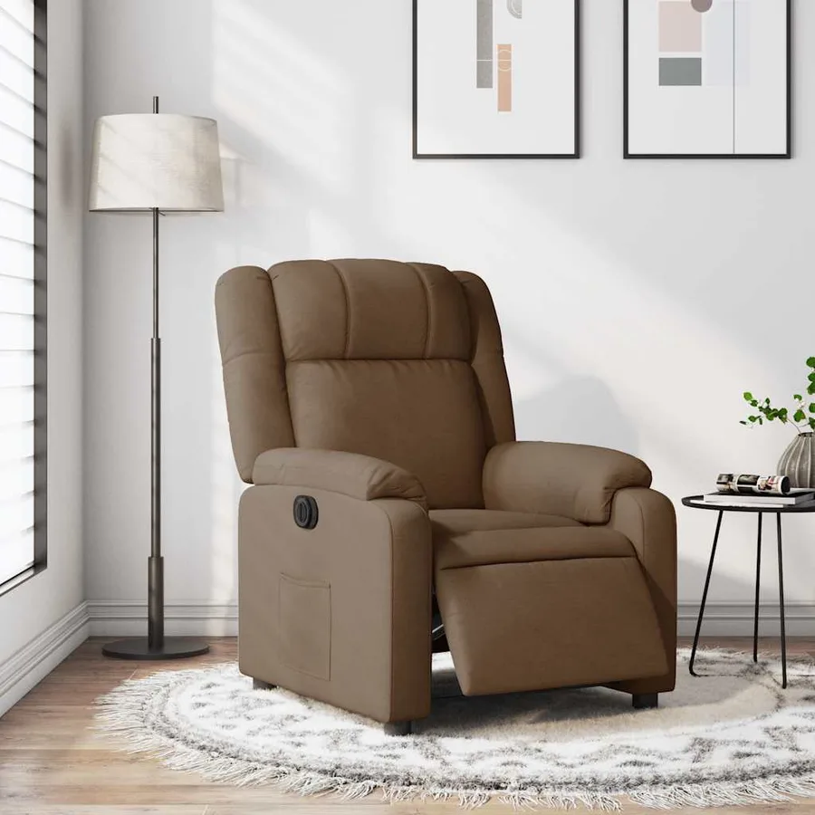 Fauteuil inclinable électrique Marron Tissu - 16
