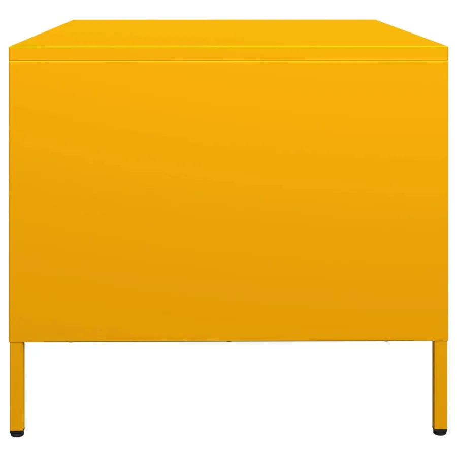 Meuble TV jaune moutarde 68x50x43,5 cm acier laminé à froid - 7
