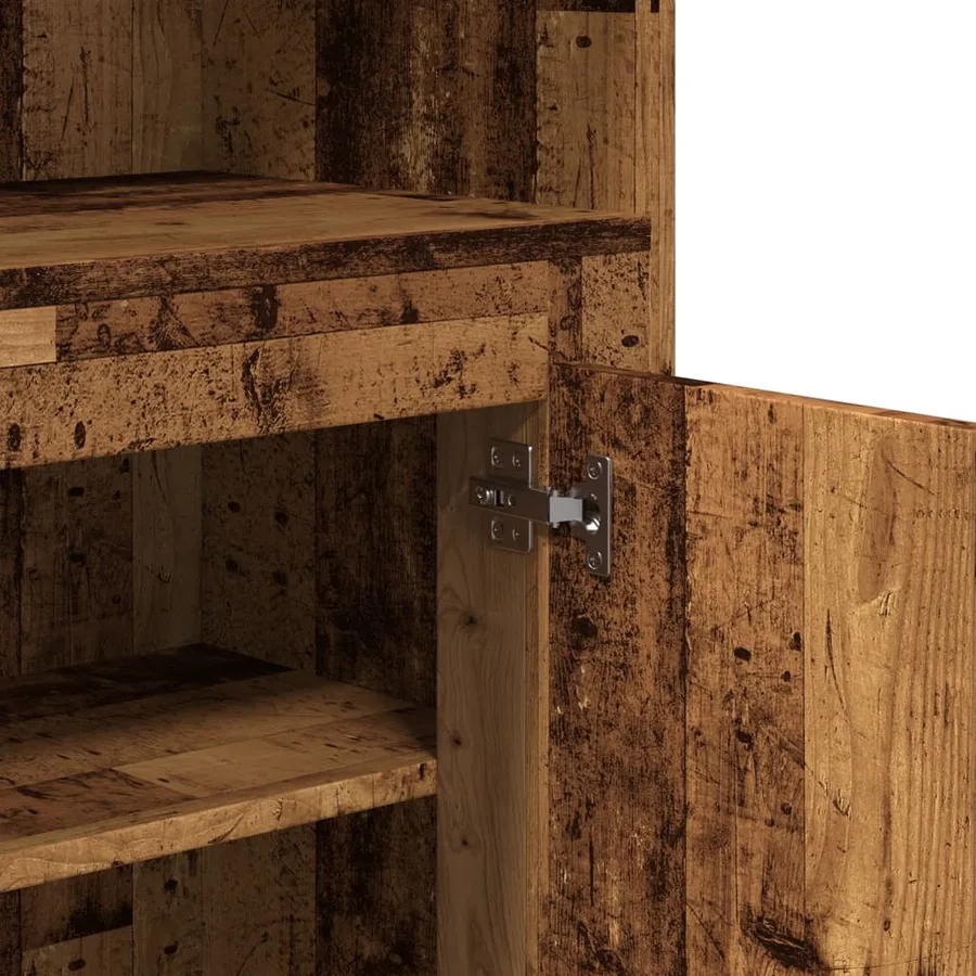 Buffet haut vieux bois 60x35,5x103,5 cm bois d'ingénierie - 8