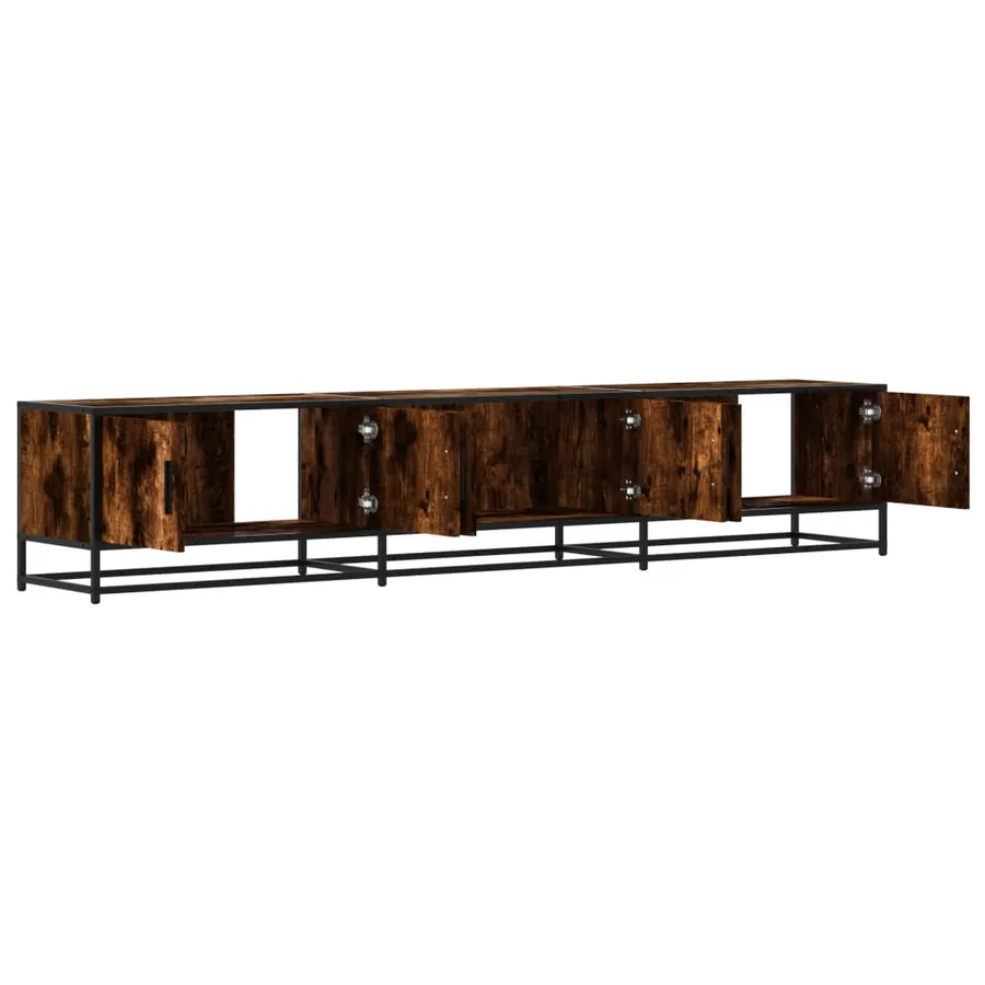 Meuble TV chêne fumé 210x35x41 cm bois d'ingénierie - 7