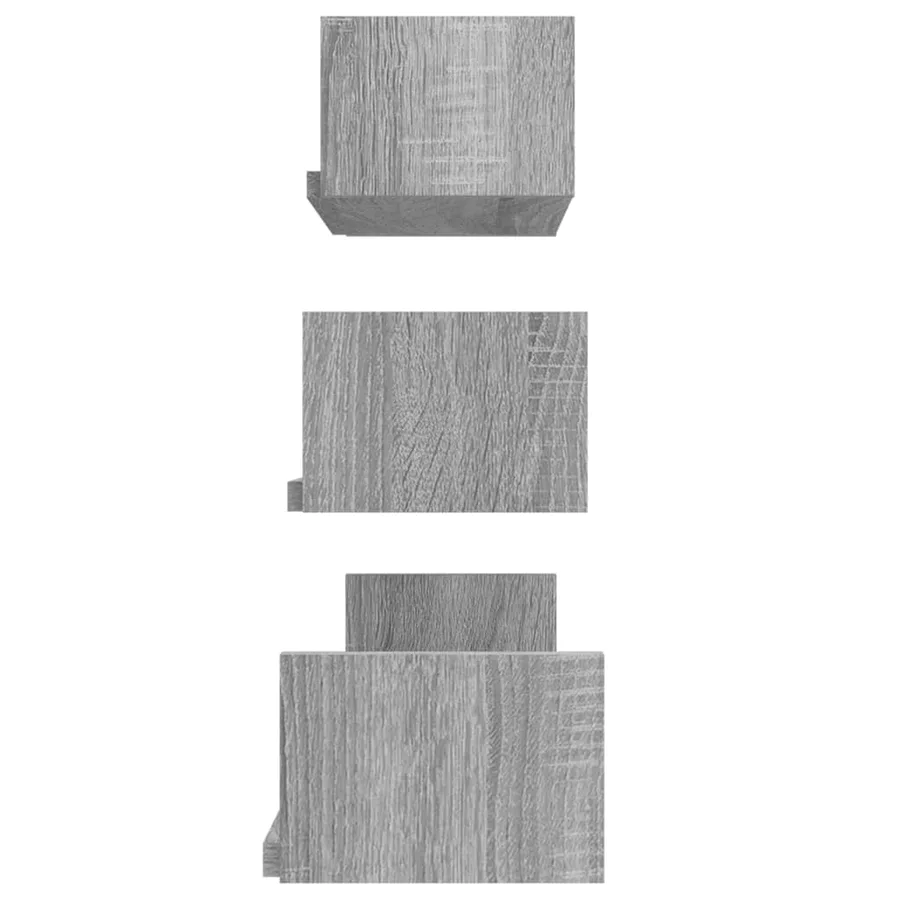 Étagères murales d'affichage 3pcs Sonoma gris Bois d'ingénierie - 4
