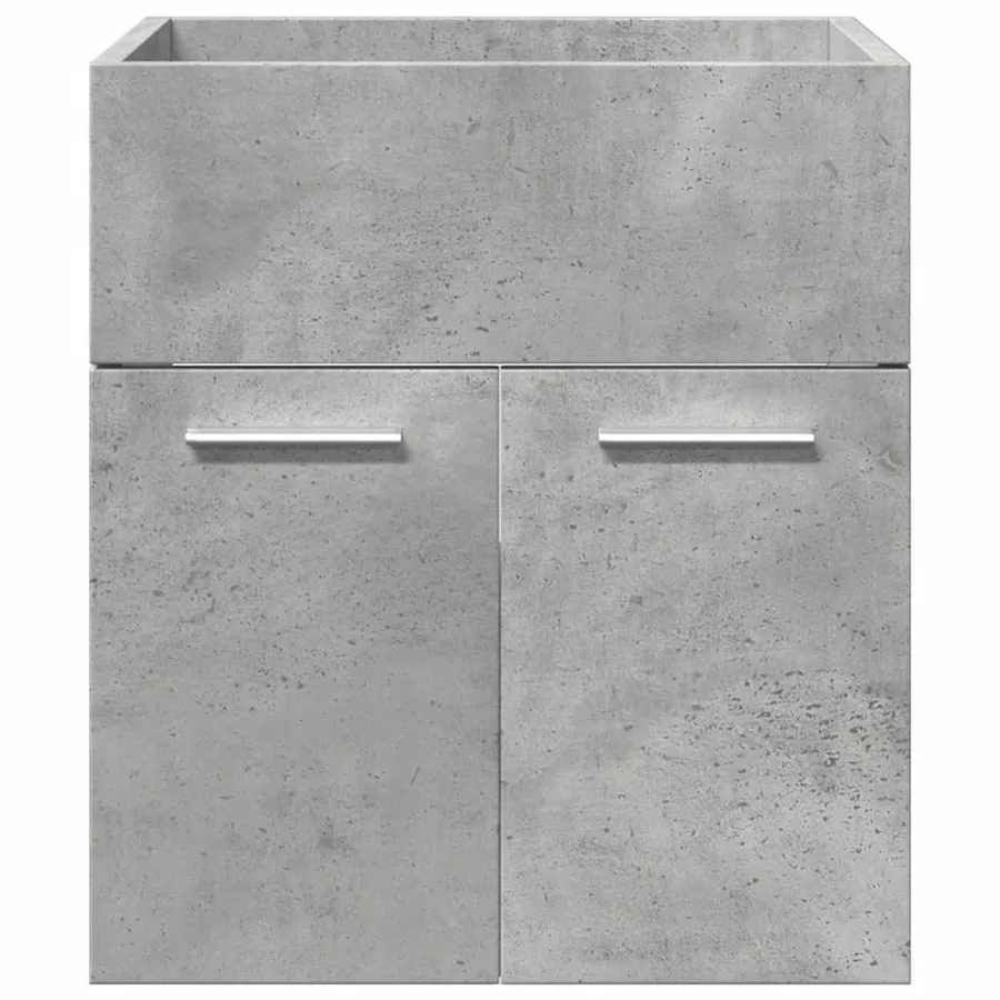 Ensemble de meubles de salle de bain 4 pcs gris béton - 9
