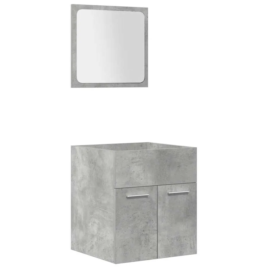 Ensemble de meubles de salle de bain 4 pcs gris béton - 6