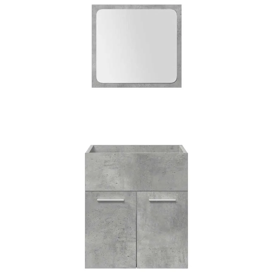 Ensemble de meubles de salle de bain 4 pcs gris béton - 9