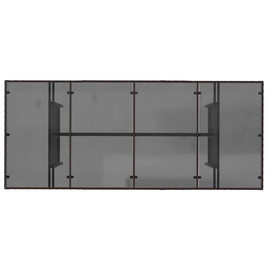 Table de jardin avec dessus en verre marron résine tressée - 7