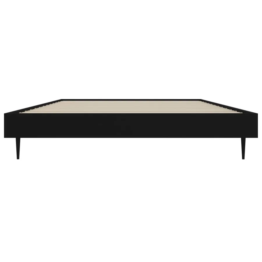 Cadre de lit sans matelas noir 90x190 cm bois ingénierie - 6
