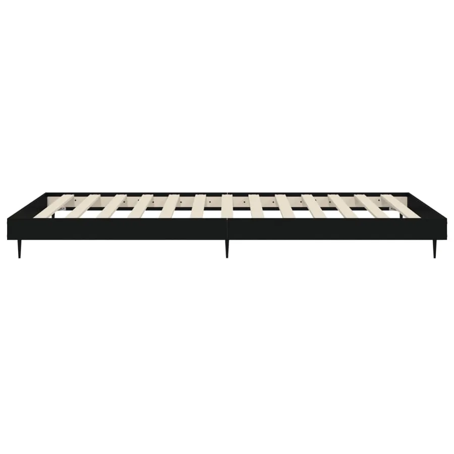 Cadre de lit sans matelas noir 90x190 cm bois ingénierie - 7
