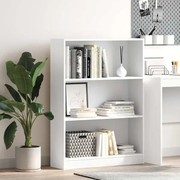 Bibliothèque blanc 80x24x109 cm bois d'ingénierie