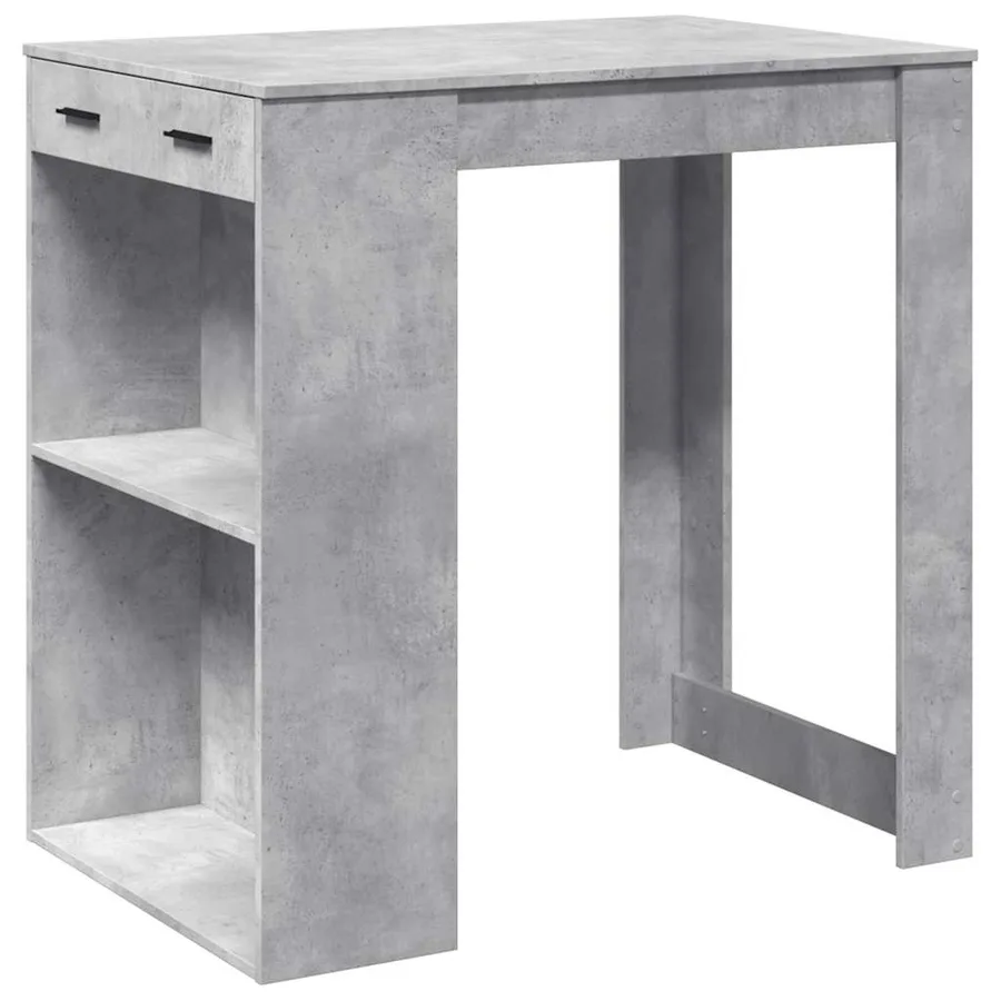 Table de bar gris béton 102x70x103,5 cm bois d'ingénierie - 2