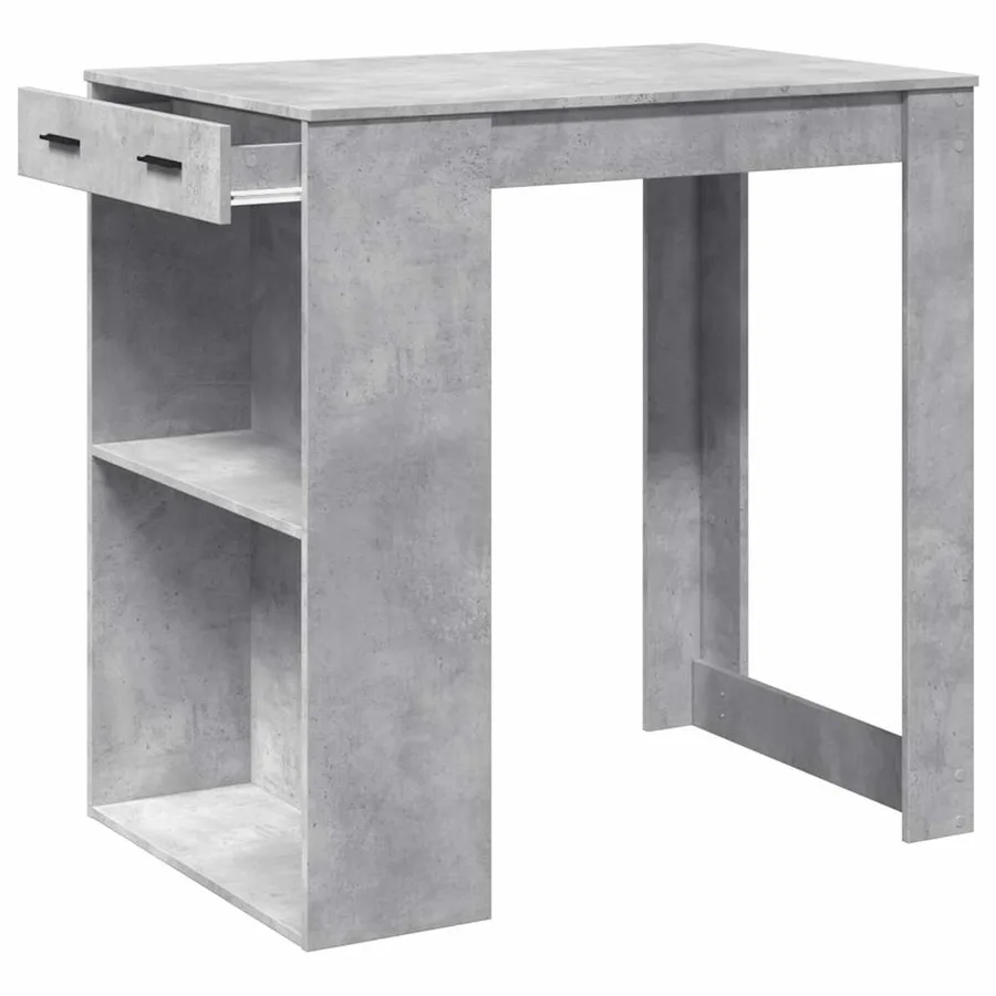 Table de bar gris béton 102x70x103,5 cm bois d'ingénierie - 4