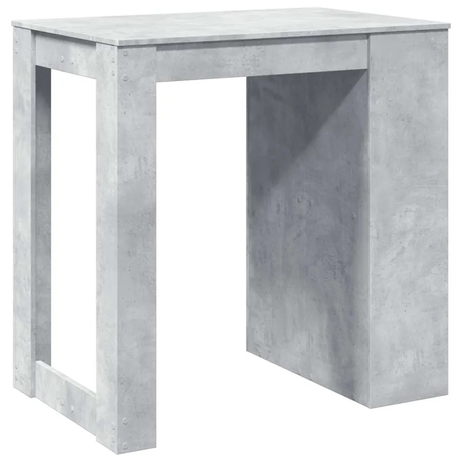 Table de bar gris béton 102x70x103,5 cm bois d'ingénierie - 7