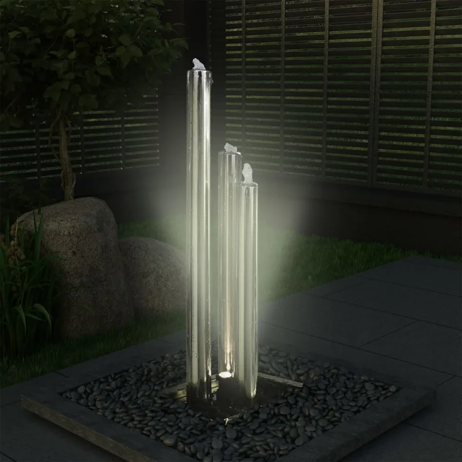 Fontaine de jardin Argenté 48x34x123 cm Acier inoxydable - 10
