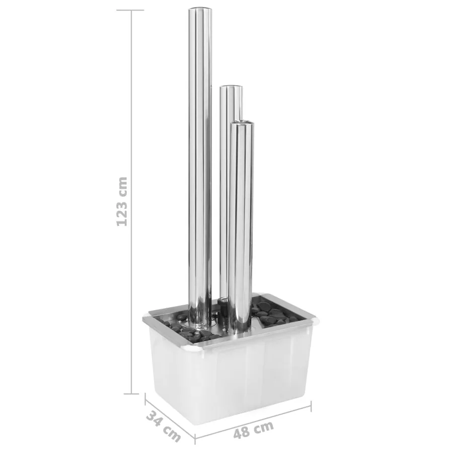 Fontaine de jardin Argenté 48x34x123 cm Acier inoxydable - 12