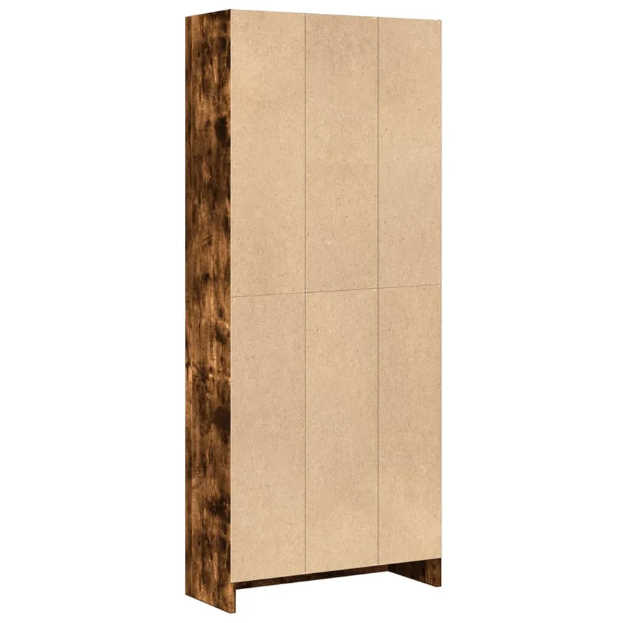 Bibliothèque chêne fumé 60x24x143 cm bois d'ingénierie - 5